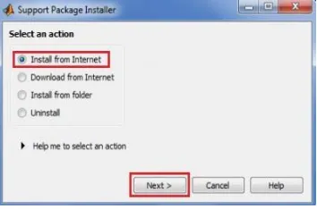 Gambar 3.8 Gambar instalasi  Support Package untuk langkah kedua 