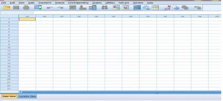 Gambar 5.1 Menu awal untuk mengaktifkan SPSS versi 18.0 