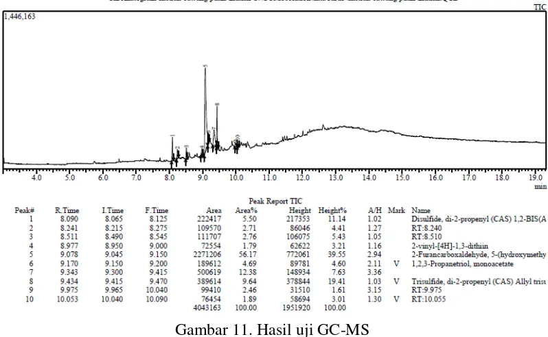 Gambar 11. Hasil uji GC-MS 