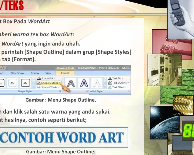 Gambar : Menu Shape Outline.