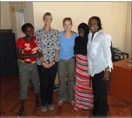 Figure  10.   (From the  left) Isatu, Lisa (new PCV), Fern (outgoing PCV), Jalang and Fatou