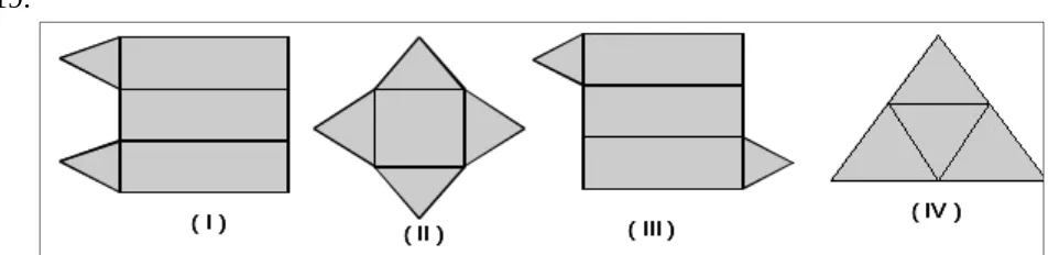 Gambar di atas yang merupakan jaring-jaring prisma segitiga ditunjukkan oleh nomor ….20