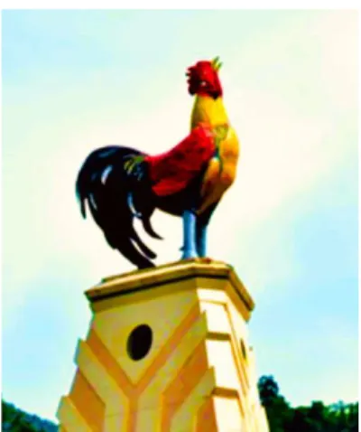 Gambar 6. Monumen Ayam Kukuak Balenggek di Aro  Suka ibukota Kab. Solok berdiri sampai hari ini