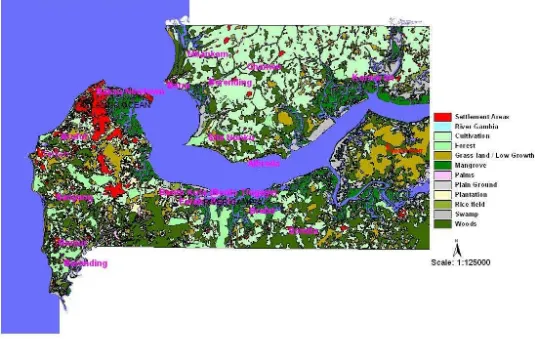 Fig. 4: The Gambia marine and estuarine ecosystems (courtesy of Department of Fisheries, 2006) 
