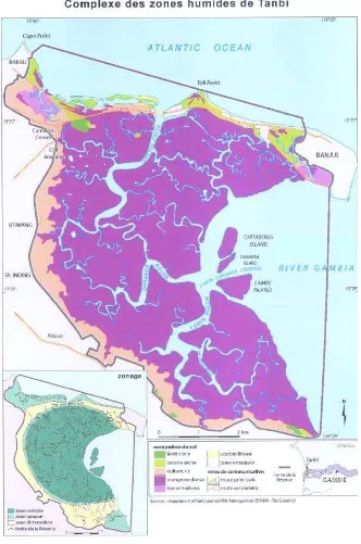 Fig. 8:  The Tanbi Wetland Complex (Source.: http://www.ramsar.org/pictures/gambia­tanbi­map.jpg) 