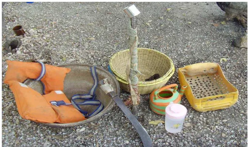 Fig. 10: Oyster harvesting and processing equipment and tools 