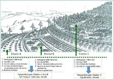 Gambar 1. Desain Klaster Pengelolaan Tanah Pada Daerah Miring 
