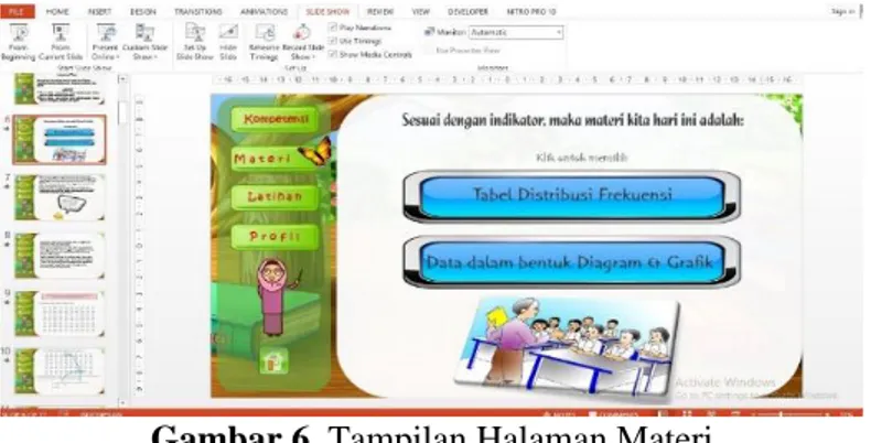 Gambar 6. Tampilan Halaman Materi 