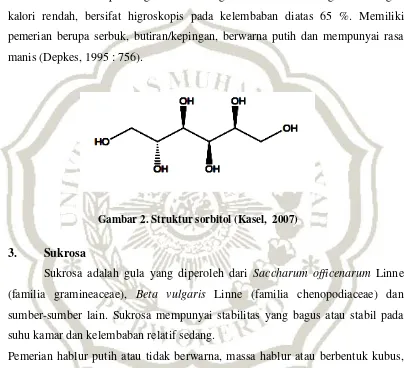 Gambar 2. Struktur sorbitol (Kasel, 2007)