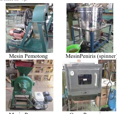 Gambar 4. Mesin-mesin pembuatan tepung ubi jalar  Teknologi pembuatan tepung ubi jalar ini 