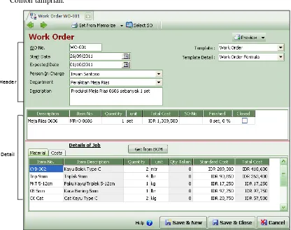 Gambar 2.17 Work Order / Perintah Kerja 