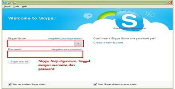 Gambar 3.4  Tampilan umum Skype 
