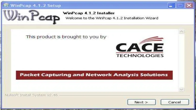 Gambar 3.12  Proses instalasi WinPcap 