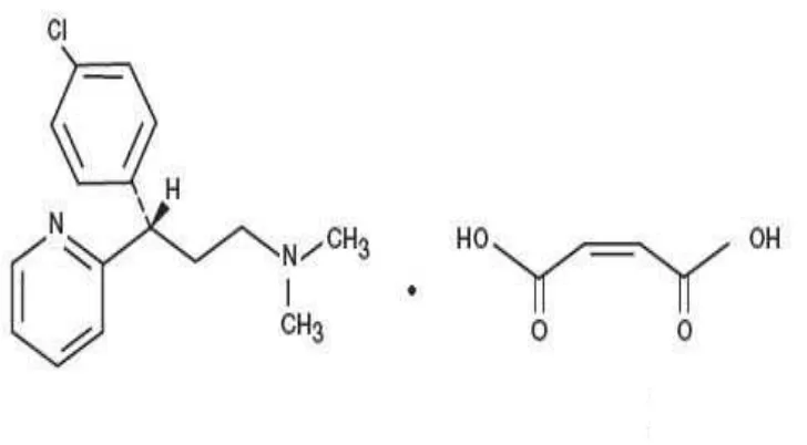 Gambar 2.2 Rumus struktur deksklorfeniramin maleat (Ditjen POM, 1995) 