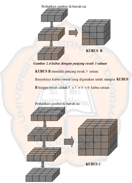 Gambar 2.4 kubus dengan panjang rusuk 3 satuan 