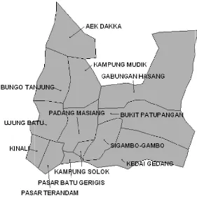 Gambar 3.5. Peta Kecamatan Barus Sumber: BPS Kabupaten Tapanuli Tengah Sumber: BPS Kabupaten Tapanuli Tengah  
