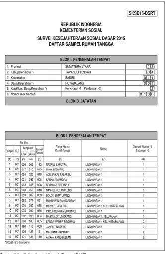 Gambar 2.2 : Daftar Sampel Rumah Tangga (DSRT)