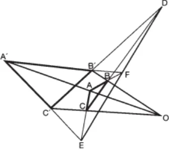 Gambar 2.9.1 Teorema Desargue,  jika AA, BB', CC 'adalah konkuren