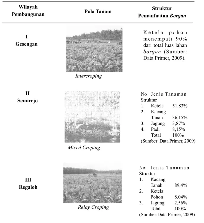 Tabel 1. Ragam Tamanan Pertanian di Borgan Pesanggem