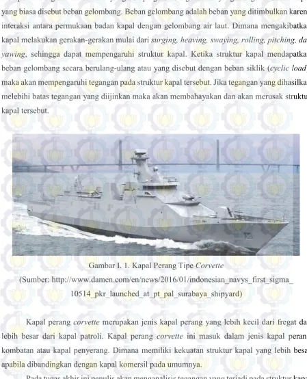 Gambar I. 1. Kapal Perang Tipe Corvette 