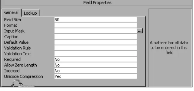 Tabel mengorganisasi data dalam bentuk Kolorn (disebut Field) dan baris 