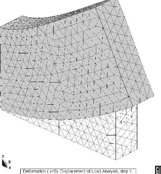 Gambar 6. Permasalahan Spherical Shell with Varying ThicknessE = 68.25 x 10 dengan Properti Material Isotropik  6 dan v = 0.3, (a) Geometri dan Pembebanan, (b) Ketebalan dari Shperical Shell yang Tidak Konstan (Wong et al, 2015) 