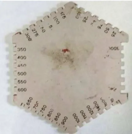 Gambar 4.12 Wet film thickness (WFT) gauge yang digunakan 