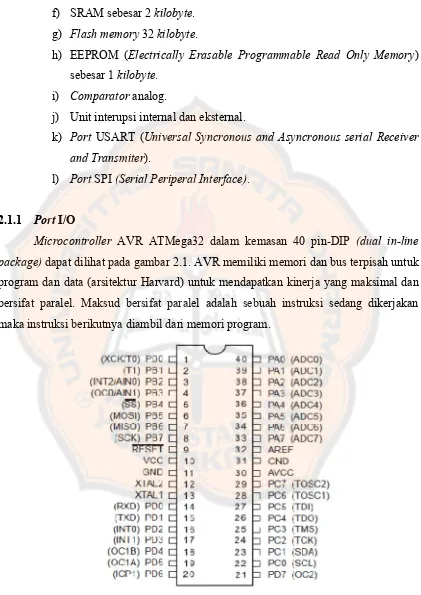 Gambar 2.1. Konfigurasi Pin ATMega32