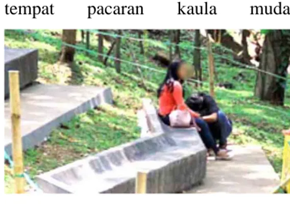 Gambar I.3 foto pasangan sedang memadu kasih di  Taman Ekspresi Kota Bogor (Sumber: 