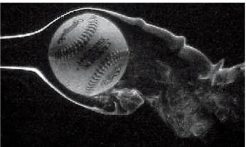Gambar 1. Aliran fluida di sekitar bola baseball (Norstrud, 2008) 