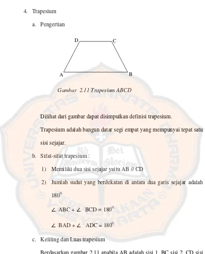 Gambar  2.11 Trapesium ABCD 