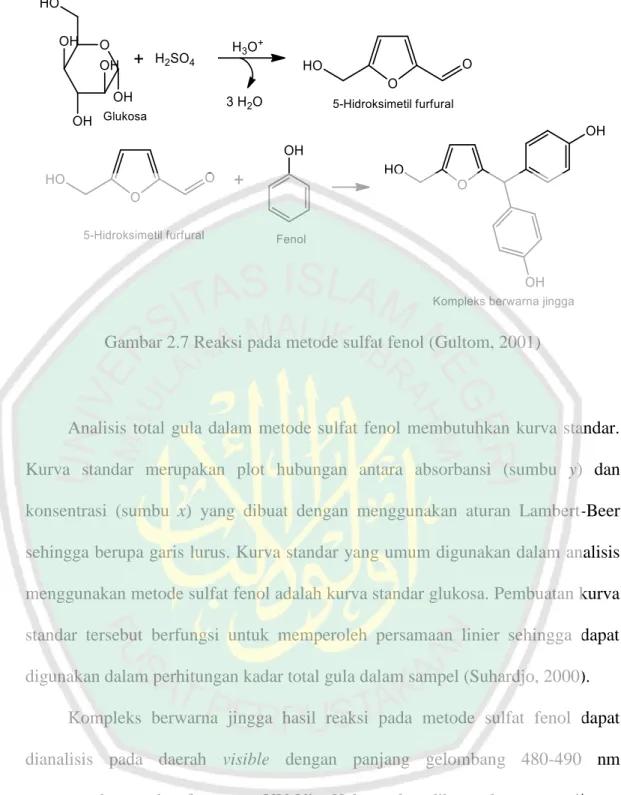 Gambar 2.7 Reaksi pada metode sulfat fenol (Gultom, 2001) 