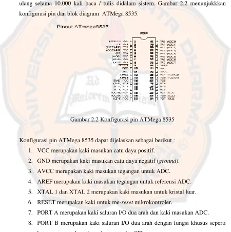Gambar 2.2 Konfigurasi pin ATMega 8535