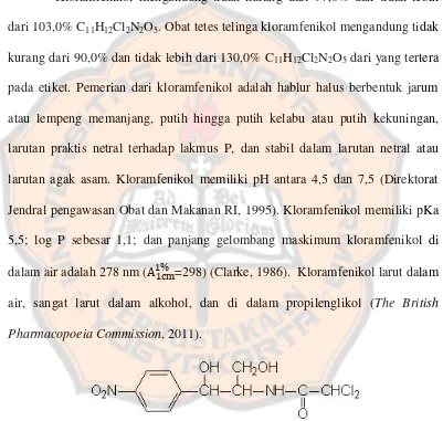Gambar 1. Struktur kloramfenikol (Anonima, 2011) 
