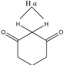 Gambar 8. Dua hidrogen α pada sikloheksana-1,3-dion 