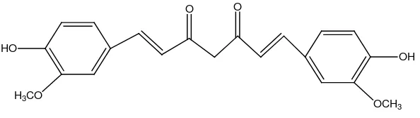 Gambar 2. Struktur kimia kurkumin (Najib, 2009) 