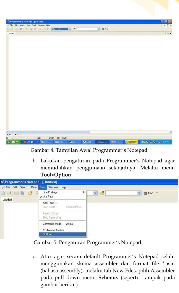 Gambar 4. Tampilan Awal Programmer’s Notepad 