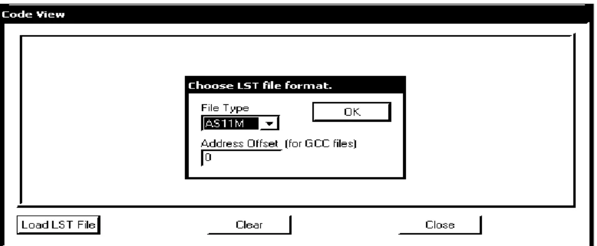 Gambar 15. Tampilan Pemilihan Jenis File “AS11M” Simulator Wookie 