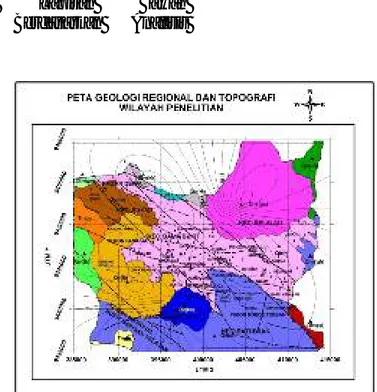 Gambar 1. Peta Geologi Regional Dan Topografi Wilayah Penelitian