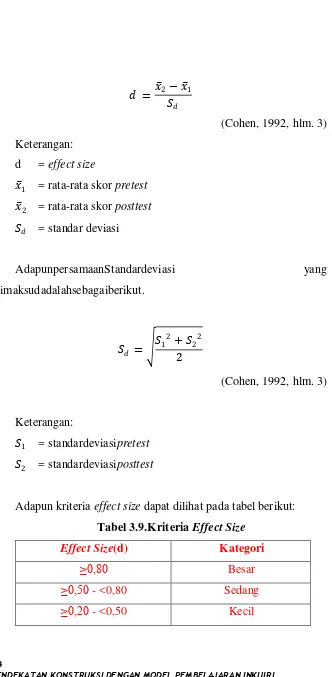 Tabel 3.9.Kriteria Effect Size 