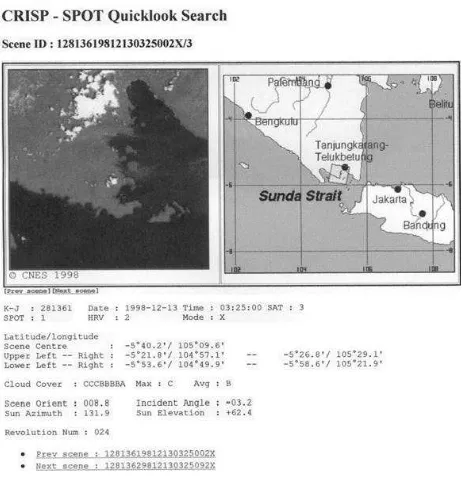 Gambar 3b.  Citra Satelit SPOT daerah Teluk Lampung Tanggal 13 Desember 1998