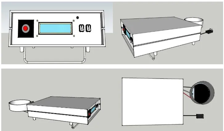 Gambar 3.8 Desain box alat deteksi mutu beras. 