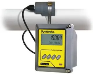 Gambar 2.3 Ultrasonic Doppler flow meter yang bekerja dengan prinsip ultrasonik 