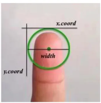 Gambar 6 Area pada ujung jari telunjuk yang terdeteksi
