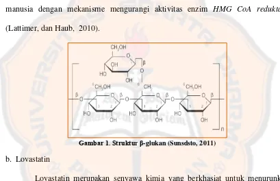 Gambar 1. Struktur β-glukan (Sunsdsto, 2011) 