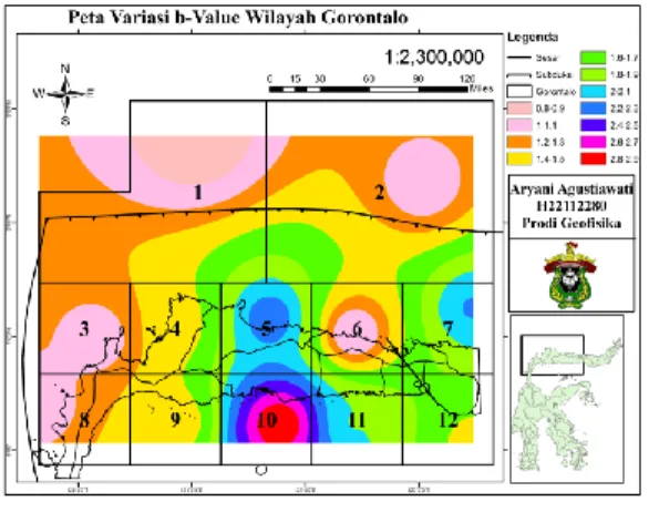 Gambar 4 Peta Variasi b-value  IV. Kesimpulan 