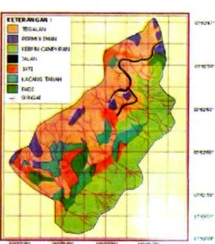 Gambar 2. Peta lokasi Sub DAS Bunder, DAS Oyo, Kabupaten Gunungkidul, DIY