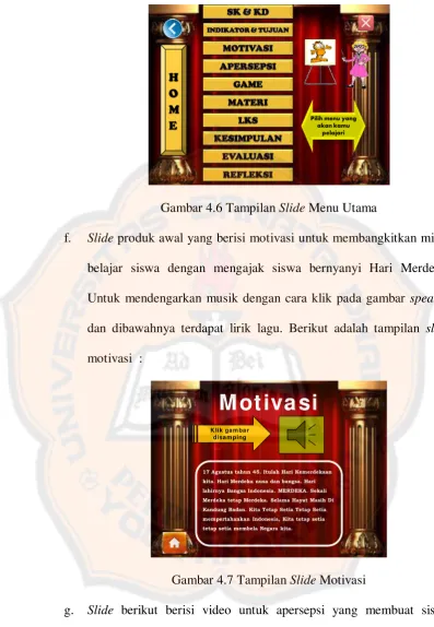 Gambar 4.6 Tampilan Slide Menu Utama 