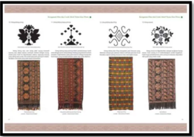 Gambar 1 buku Ilustrasi tenun ikat Flores  Sumber : ( jurnal Perancangan desain buku  ilustras motif 
