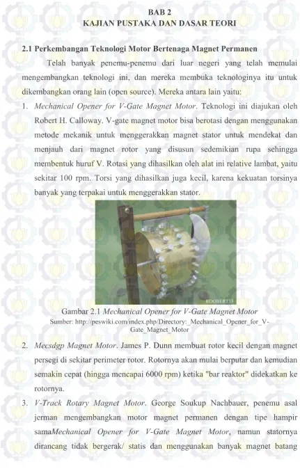 Gambar 2.1 Mechanical Opener for V-Gate Magnet Motor 